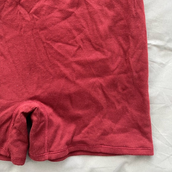 COPY - Skims Ribbed Cotton Romper in Sangria - Picture 4 of 6